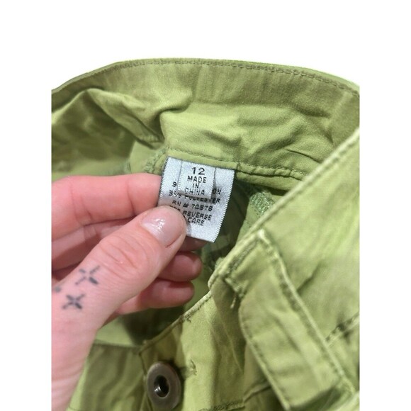 Cache Capri Pants 90s Y2K Studded Neon Green Cargo Pockets Size 12 Vintage - Picture 6 of 8